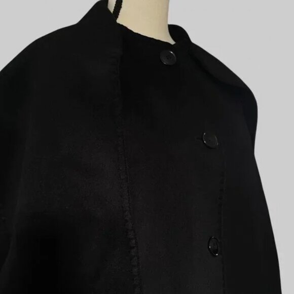 NWT Quince Double Faced Merino Wool Scarf Coat S Black - Picture 12 of 16